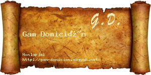 Gam Domicián névjegykártya